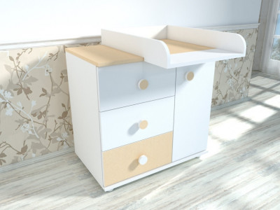 Comoda cu blat de infasat MyKids Kombo Alb Cappuccino D102