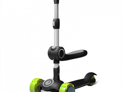 Hot Mom Wind Rider Black Seat - Trotineta cu Scaun, Pentru Copii 2 - 9 ani, Structura Robusta, Ghidon Flexibil, Usor de Manevrat, Pana la 50 kg