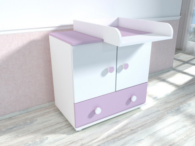 Comoda cu blat de infasat MyKids Happy Alb Mov D121