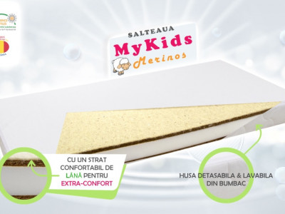 Saltea fibra cocos MyKids Merinos 120x60x10 (cm)