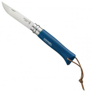 Briceag Opinel Nr.08 Inox Fag Albastru + Teaca, 8.5cm - 001891