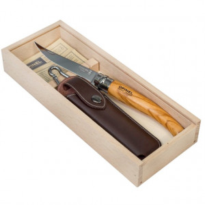 Briceag Opinel Nr.10 Slim Inox Maslin + Teaca, 10cm - 001090