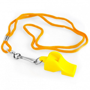 Fluier cu snur detasabil Spokey Mayday, galben - 83605