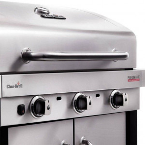 Gratar pe gaz Char-Broil Performance 340S, 3 arzatoare din inox, TRU-Infrared - 140744 maner capac