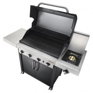 Gratar pe gaz din inox Char-Broil Professional 4400B - 140737 capac deschis