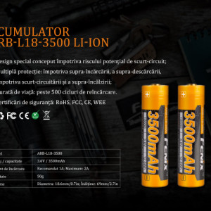 Kit Incarcator Fenix ARE-X11 + Acumulator 18650 3500mAh 6