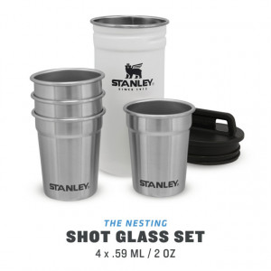 Set Stanley Butelca + 4 pahare Adventure The Nesting Shot Glass Set Polar - 10-01705-037