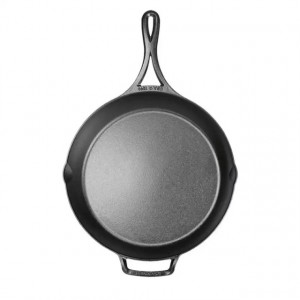 Tigaie adanca rotunda din fonta cu maner Lodge Blacklock triplu asezonata 37 cm L-BL10SK