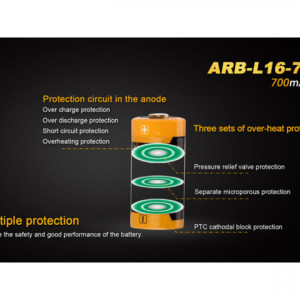 Acumulator Fenix 16340 - 700mAh - ARB-L 16-700 3