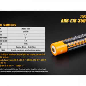 Acumulator 18650 - 3500mAh cu Micro USB - ARB-L 18-3500U 8