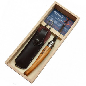 Briceag Opinel Nr.10 Slim Inox Maslin + Teaca, 10cm - 001090