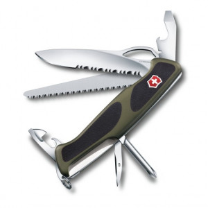 Briceag Victorinox RangerGrip 178 One Hand, negru/verde - 0.9663.MWC4