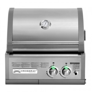 Gratar pe gaz cu 2 arzatoare infrarosu, incastrabil, gratare din fonta, Crossray by Heatstrip - TCS2EU30