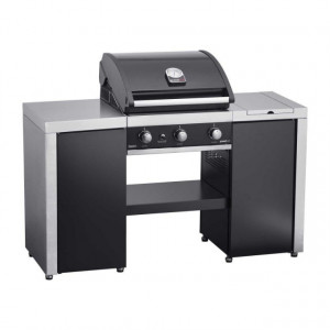 Gratar pe gaz Grand Hall Premium GT3 + Stand insula cu arzator lateral - K03000196A-B17102650A profil