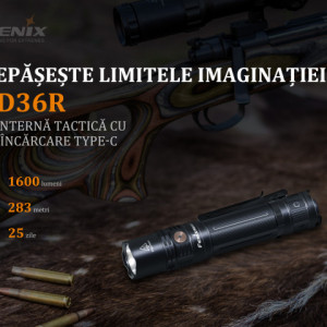 Lanterna Tactica Fenix PD36R 1600 Lumeni 283 Metri lumeni