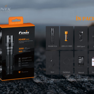 Lanterna Tactica Reincarcabila Fenix PD36R 3000 Lumeni 405 Metri pachet