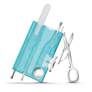 Multifunctional Victorinox SwissCard NailCare, albastru transparent - 0.7240.T21 unelte