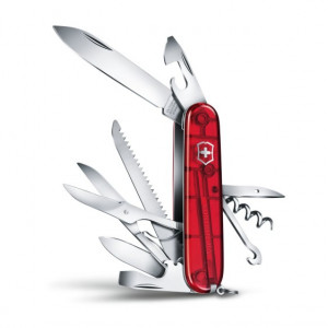 Briceag Victorinox Huntsman, rosu transparent - 1.3713.T pe lung