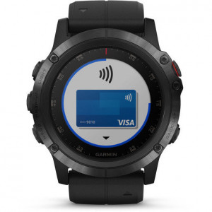 Ceas Garmin Fenix 5X Plus Sapphire Black - HG.010.01989.01 plata card