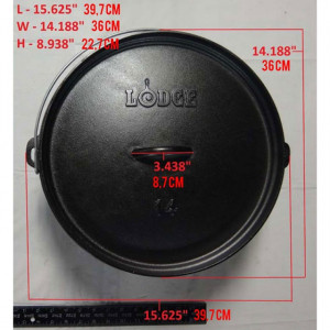 Ceaun din fonta cu capac - cuptor olandez Lodge 36 cm 9,5 litri
