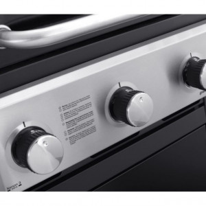 Gratar pe gaz cu 4 arzatoare din inox, gratare si plita din fonta, Grand Hall Xenon 3 - K03000032A butoane