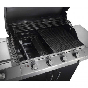 Gratar pe gaz cu 4 arzatoare din inox, TRU-Infrared, gratare din fonta, Char-Broil Performance T47G Black -140712 arzatoare