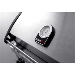 Gratar pe gaz cu 5 arzatoare (4 inox + 1 infrarosu), incastrabil, grile inox, plita fonta, Grand Hall Elite GT4S-S - K04000202A termometru