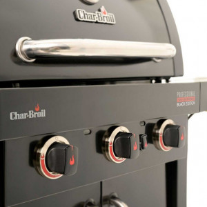 Gratar pe gaz din inox Char-Broil Professional 3500 Black Edition TRU-Infrared - 140899 butoane