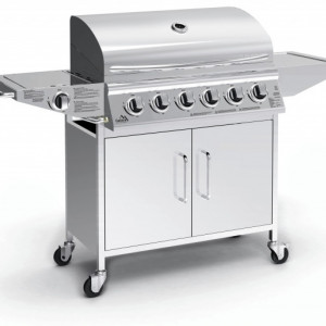 Gratar pe gaz Manhattan Cattara, 6+1 arzatoare, Inox