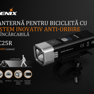 Lanterna bicicleta de ghidon Fenix BC25R Reincarcabila 600 Lumeni 106 Metri 2