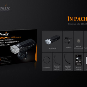 Lanterna bicicleta de ghidon Fenix BC30 V2.0 2200 Lumeni 187 Metri 6