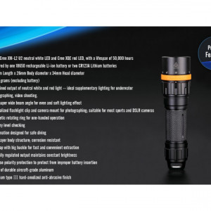 Lanterna Fenix SD11 - Scufundari - 1000 lumeni 45 metri 7