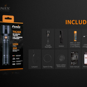 Lanterna Fenix TK26R Reincarcabila 1500 Lumeni 350 Metri cutie