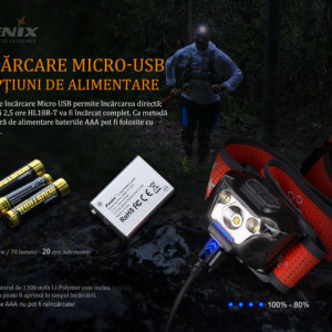 Lanterna frontala Fenix HL18R-T 500 lumeni 82 metri - ADV-444-001 3