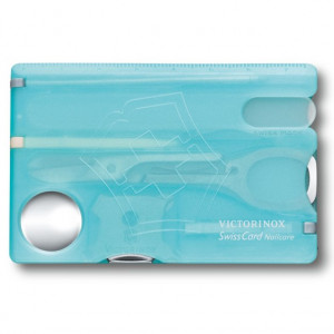 Multifunctional Victorinox SwissCard NailCare, albastru transparent - 0.7240.T21