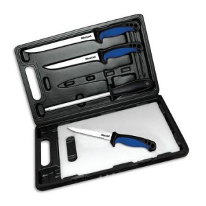 Set Cutite Filetat Mustad MT027+Dispozitiv De Ascutit+Plansa - M.MT027