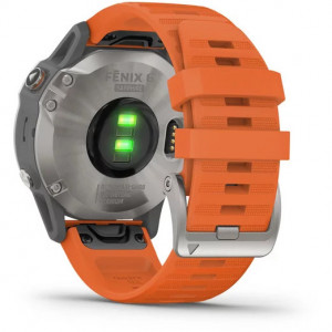 Ceas Garmin Fenix 6 Sapphire Titan/Orange 47mm - HG.010.02158.14 senzor puls