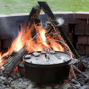 Ceaun din fonta cu capac - cuptor olandez Lodge 36 cm 9,5 litri