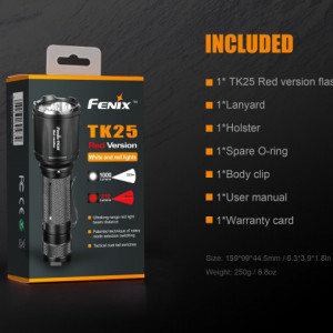 Lanterna Fenix TK25 - Versiune Red - 1000 Lumeni 225 Metri cutie