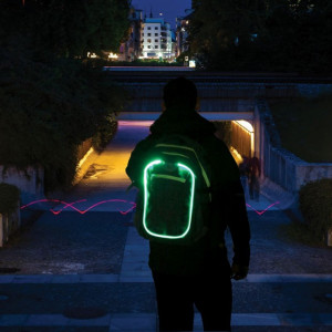 Rucsac Wheel Bee Generation Z albastru/verde/alb cu LED