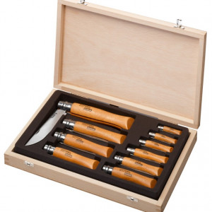 Set Opinel 10 cutite Carbon, manere fag - 183104