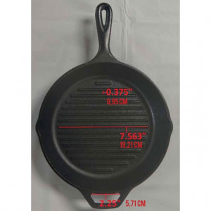 Tigaie grill adanca rotunda din fonta cu maner Lodge 26 cm