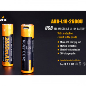Acumulator 18650 - 2600mAh Cu Micro USB - ARB-L 18-2600U 2