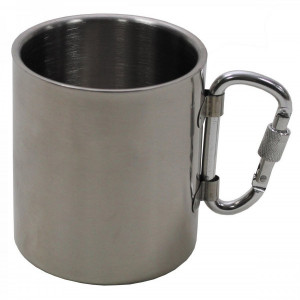Cana inox cu carabina, 300 ml, pereti dubli cu carabina Fox Outdoor - OUTMA.33374