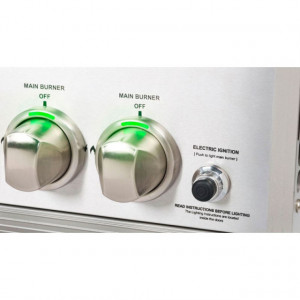 Gratar pe gaz cu 2 arzatoare infrarosu, incastrabil, gratare din fonta, Crossray by Heatstrip - TCS2EU30 buton