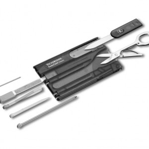 Multifunctional Victorinox SwissCard Classic Onyx, negru transparent - 0.7133.T3