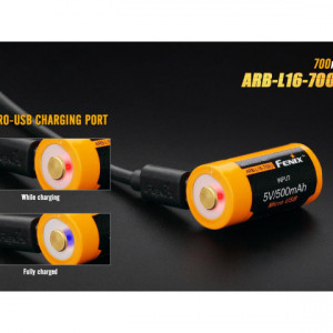 Acumulator Fenix 16340 Cu micro USB - 700mAh - RB-L 16-700U 3