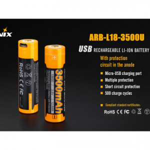 Acumulator 18650 - 3500mAh cu Micro USB - ARB-L 18-3500U 2
