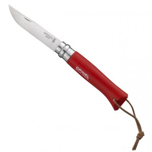 Briceag Opinel Nr.08 Inox Fag Rosu + Teaca, 8.5cm - 001890