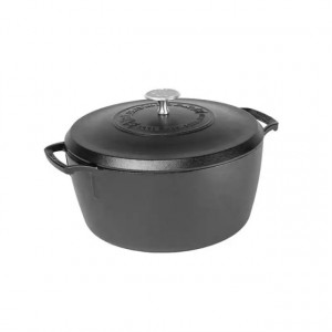 Ceaun din fonta cu capac - cuptor olandez Lodge triplu asezonat Blacklock 26 cm 5,2 litri - BL02DO